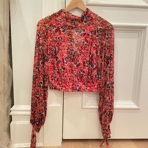 NWT Free People Floral Crop Top Blouse